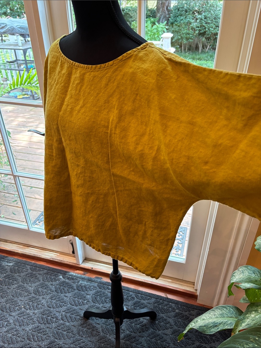 bryn Walker Mustard Linen Boatneck Tunic - Picture 4 of 8